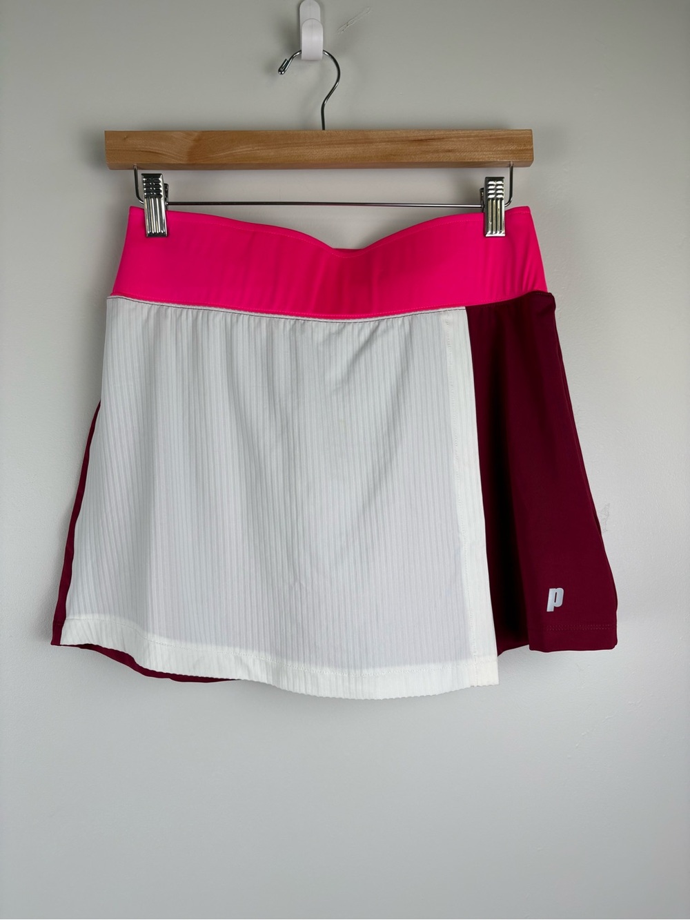 Prince Women's Colorblock Pleated Tennis Skort Skirt Size Small Pink White